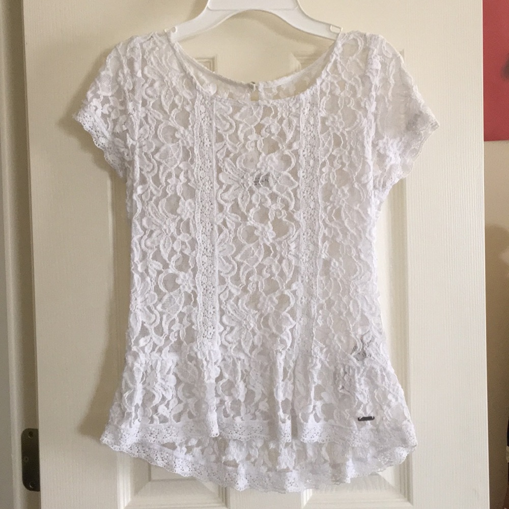 Abercrombie & Fitch Lace Peplum Top